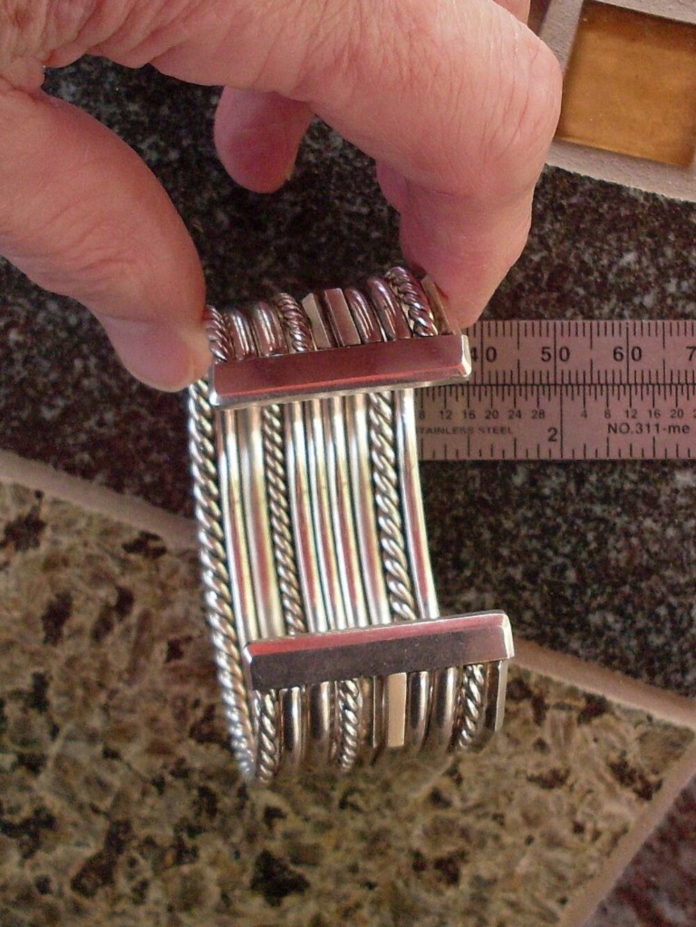 Recently Retired David Yurman 10 Row Stax Cuff w/Diamonds - 925 - Gift Boxed - Picture 11 of 13